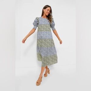 Floral Puff Sleeve Midi Dress